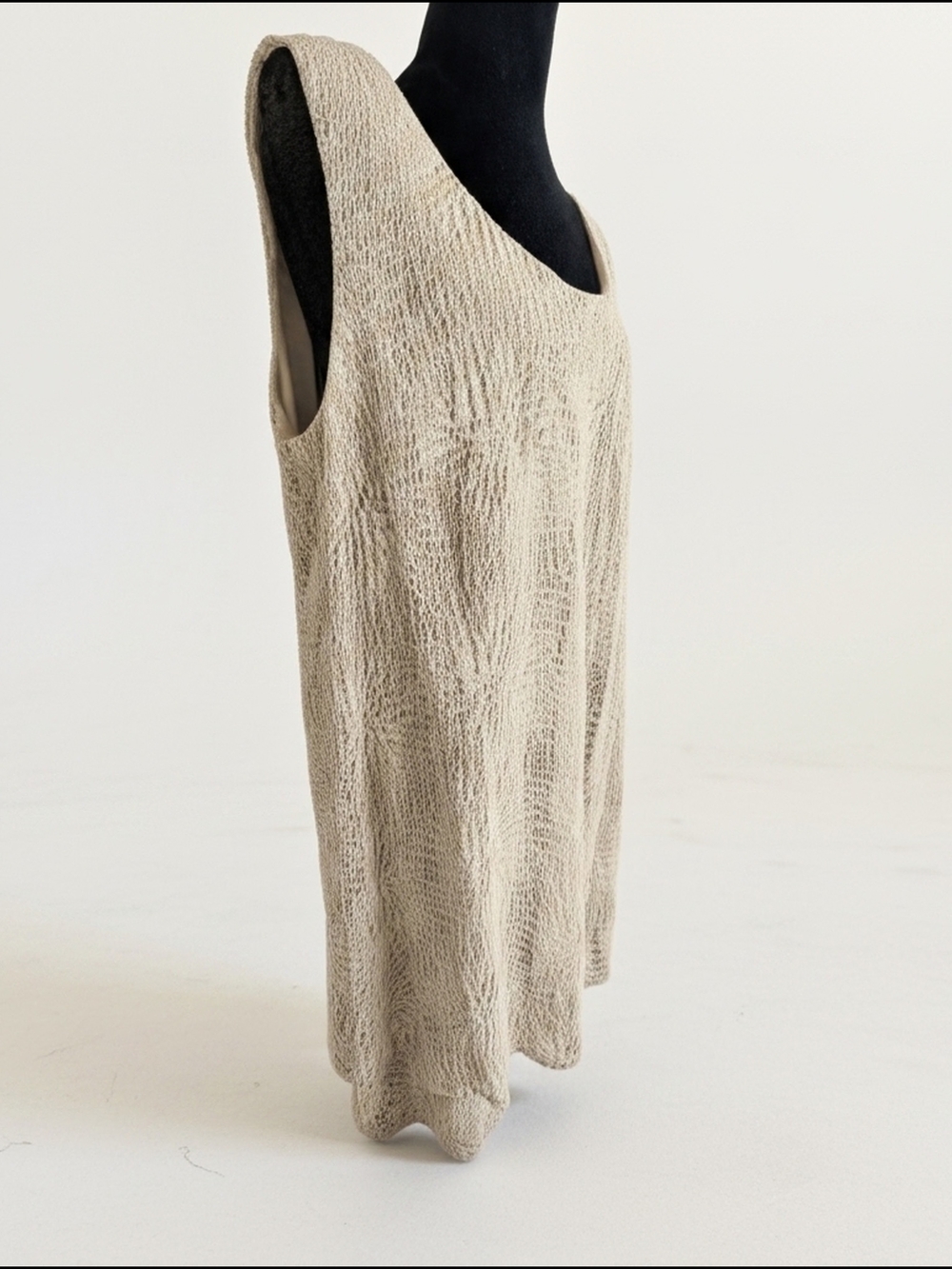 S.L. Fashions Cream Knit Crochet Shell Dress Sz 18w (A37) - Picture 2 of 5